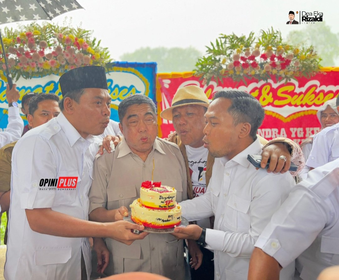 Tangkapan Layar Kemeriahan HUT Partai Gerindra di Karawang