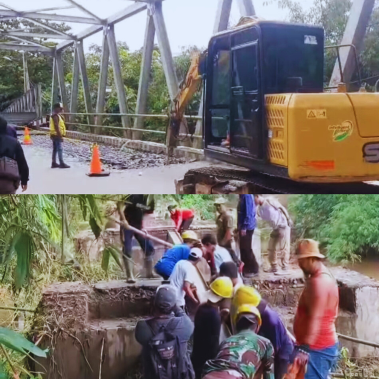 Kontruksi Jembatan Dibongkar Total, Warga juga Gotong Royong Bikin JPO