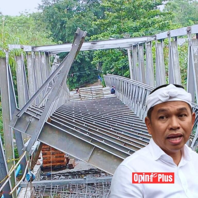 Bailey Jembatan Cicangor Malah Amblas, Dedi Mulyadi Minta Maaf