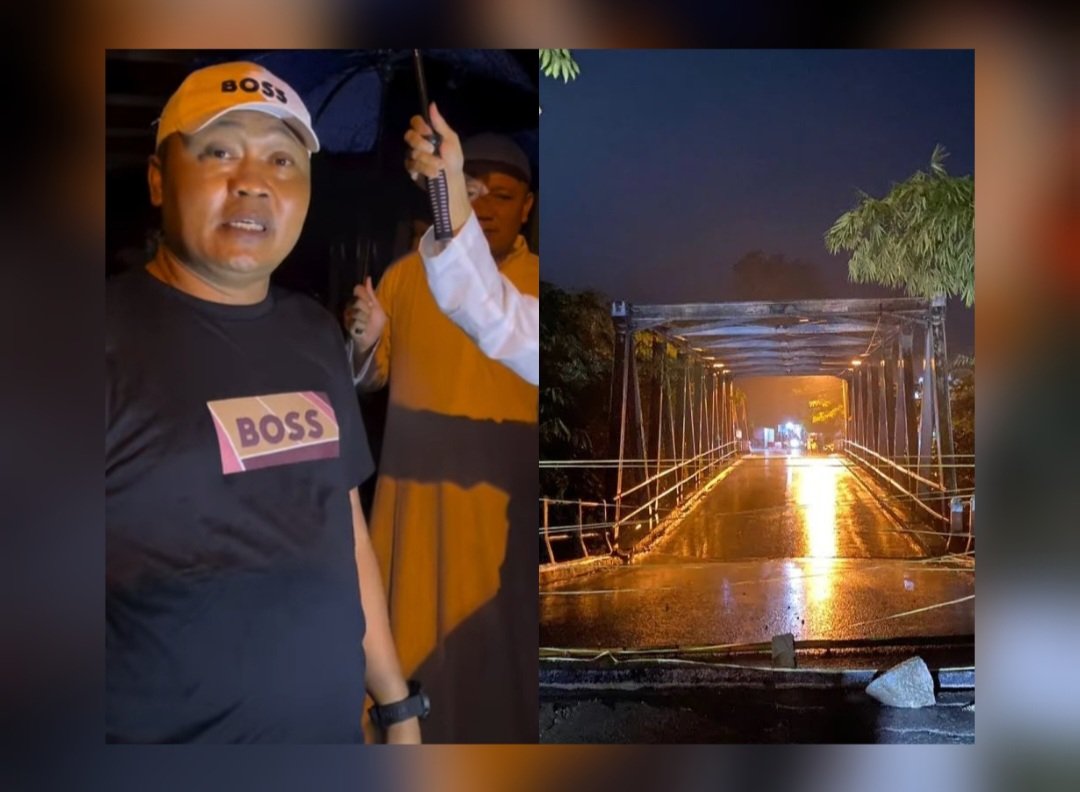 Wabup Maslani Tinjau Jembatan Cicangor yang Ditutup karena Mau Ambruk
