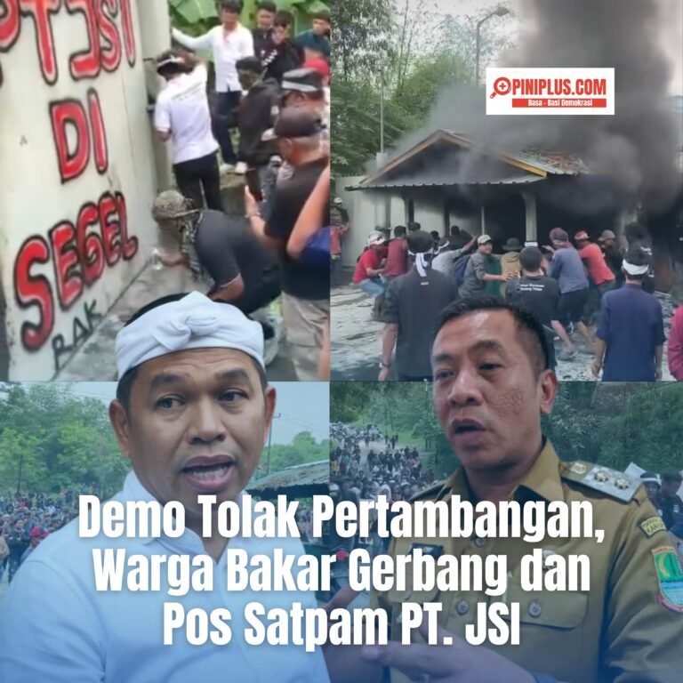 Demo Tolak Pertambangan, Warga Bakar Gerbang dan Pos Satpam PT. Jui Shin Indonesia