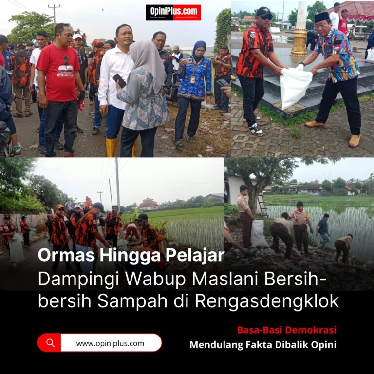 Ormas hingga Pelajar Dampingi Wabup Maslani Bersih-bersih Sampah di Rengasdengklok