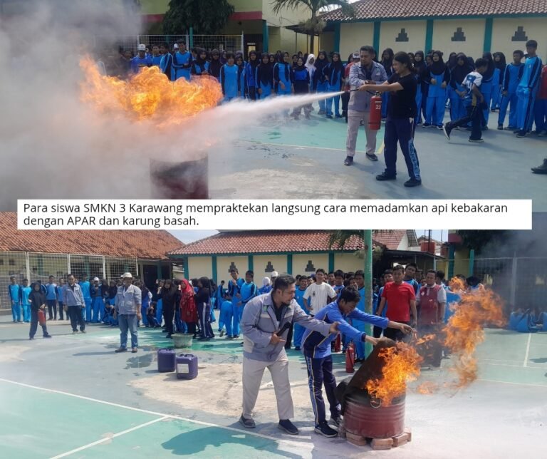 ASLIK3 Edukasi Pencegahan Kebakaran di SMKN 3 Karawang, Siswa Antusias!