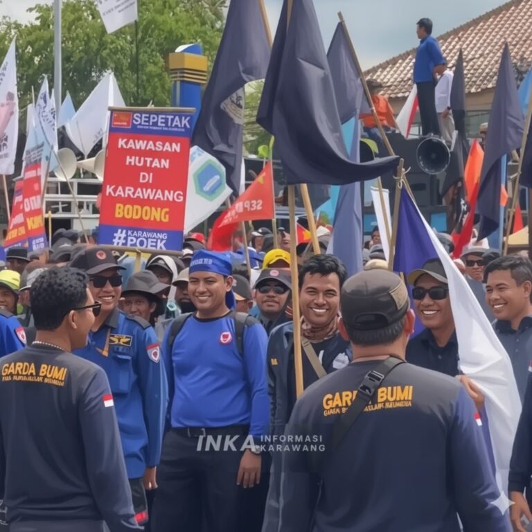 Tuntut Kenaikan Upah 10%, Ribuan Buruh Kepung Kantor Bupati Karawang