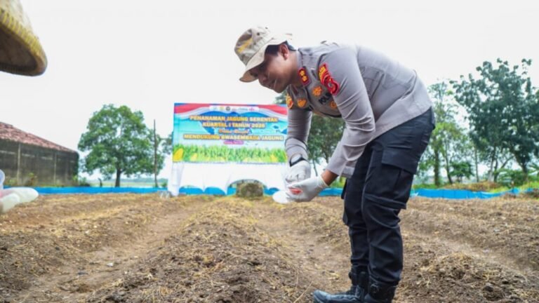 Dukung Swasembada Pangan, Polres Karawang Tanam Jagung Serentak