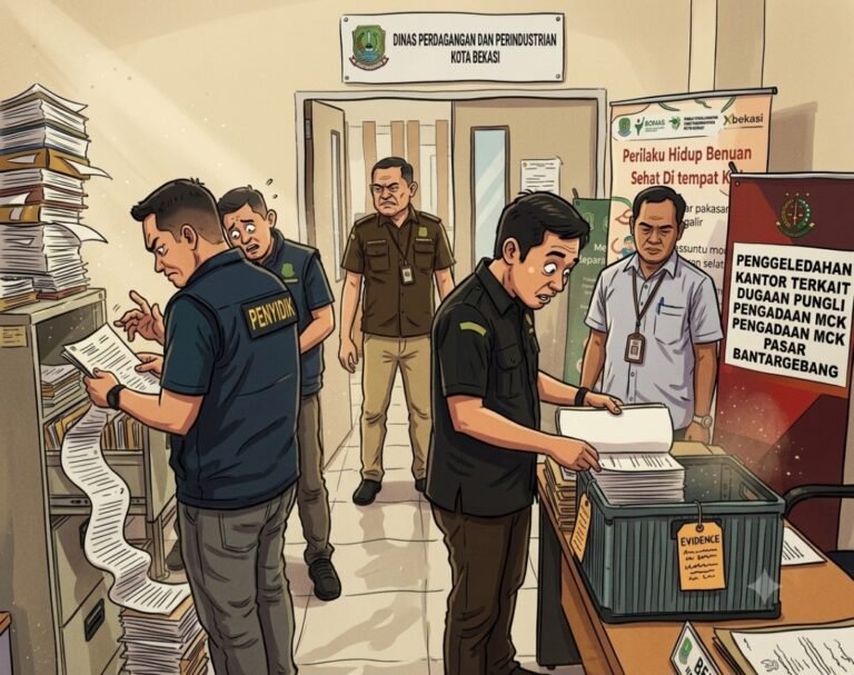 Dugaan Pungli MCK Revitalisasi Pasar Bantargebang, Kejari Kota Bekasi Geledah Kantor Disdagperin
