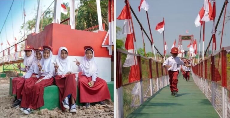 Warga dan Anak Sekolah Antusias Sambut Peresmian Jembatan Perintis Garuda