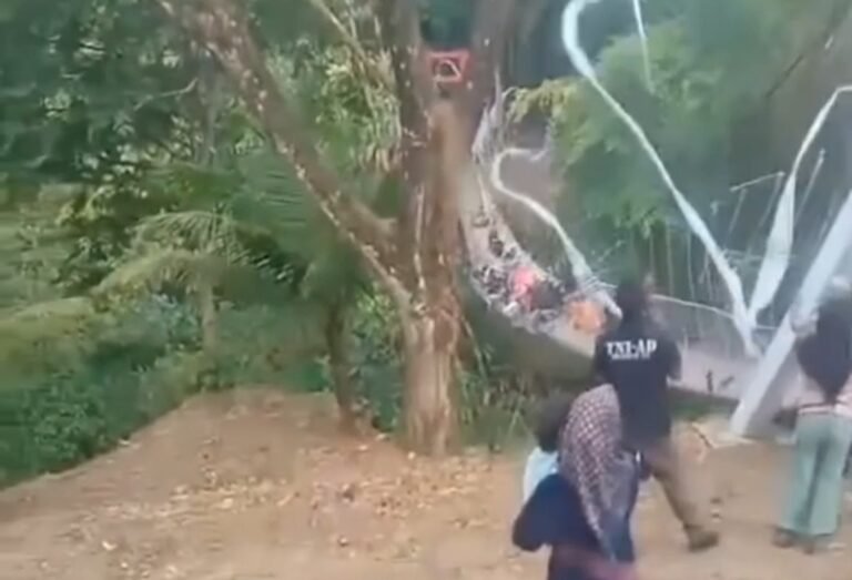 Jembatan Gantung Pongpet Anjlok Sesaat Setelah Diresmikan Bupati Citra